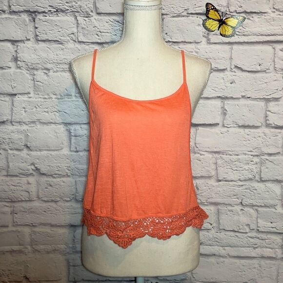 COTTON Candy Open Sides Crochet Trim Crop Top Size Medium - Picture 2 of 7